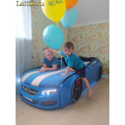 Кровать-машина «Berton Big» (Mercedes, BMW, Audi) с подсветкой фар, 5 цветов
